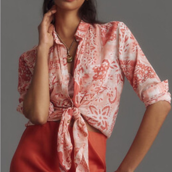 Pilcro from Anthropologie the relaxed roomy button down shirt size small - Picture 9 of 9